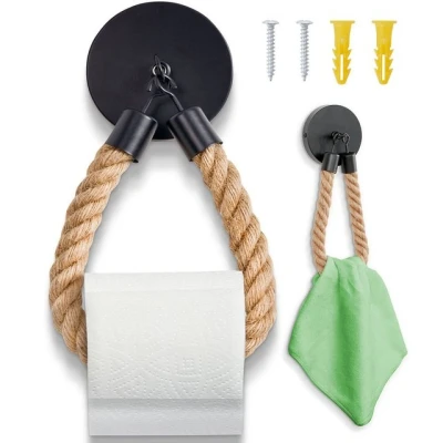 Abbildung von HENNEZ Toilettenpapierhalter Schwarz Matt SCHRAUBENMONTAGE Vintage Klopapierhalter Klorollenhalter WC Papier Halterung Rollenhalter