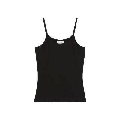 Abbildung von Marc OߴPolo Denim Damen Trägertop mit Stretch Anteil gerippt, Schwarz (Black), XL