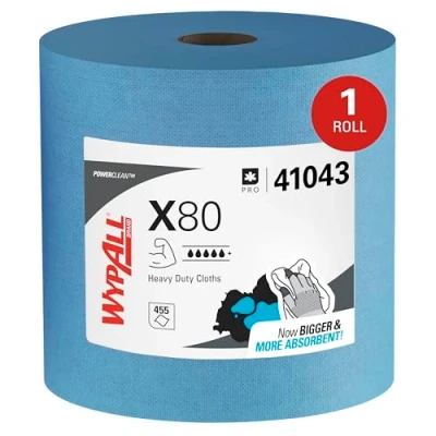 Abbildung von Wypall Wischtücher X80 1 lagig 34x31,5cm Großrolle stahlblau