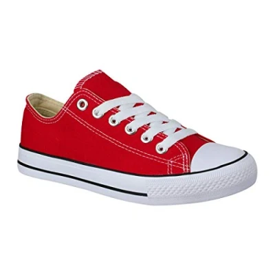 Abbildung von Elara Unisex Sneaker Textil Turnschuh Low top Chunkyrayan B YD3230 Rot 37