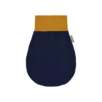 Abbildung von KraftKids Strampelsack Musselin dunkelblau für den Frühling/Sommer aus Baumwolle in zwei Größen erhältlich