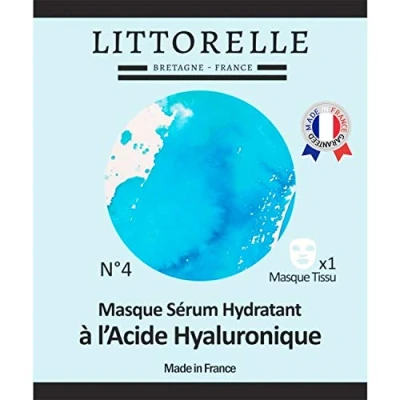 Abbildung von Littorelle Gesichtsmaske Feuchtigkeitsspendendes Serum mit Hyaluronsäure Anti Aging Stimuliert die Kollagenproduktion 1x Stoffmaske für normale Haut