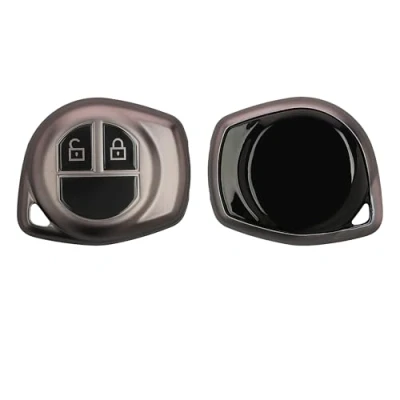 Abbildung von kwmobile Autoschlüssel Hülle kompatibel mit Suzuki 2 Tasten Keyless Go Schlüsselhülle Silikon Cover Schwarz matt