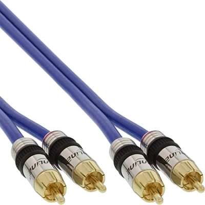 Abbildung von InLine 89701P Cinch Kabel AUDIO, PREMIUM, vergoldete Stecker, 2x Stecker / 1m