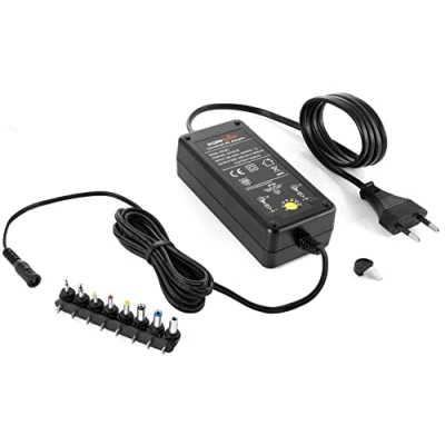 Abbildung von Poppstar Schaltnetzteil (5V 6V 7,5V 9V 12V bei 3A) (13,5V 15V 2,4A) Universal Netzteil (mit 8 Adaptersteckern und LED Kontroll Leuchte, Kabellänge 2,5m)