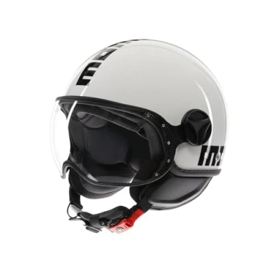 Abbildung von Momodesign FGTR Classic E2206 Jethelm, offener Motorradhelm und Scooter, für Damen Herren, Weiß/Schwarz, L