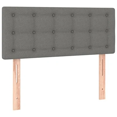 Abbildung von vidaXL Kopfteil, Bettkopfteil mit Holzbeinen, Höhenverstellbar Polsterkopfteil für Bett, Betthaupt Bettzubehör Schlafzimmer, Dunkelgrau 90x5x78/88cm Stoff
