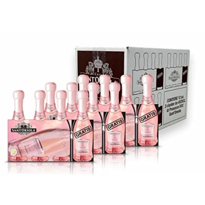 Abbildung von Sant&#039;Orsola Prosecco D.O.C. Rosè Millesimato trocken Schaumwein Italien Rosewein 9 kleine Flaschen + 3 KOSTENLOS (12 x 0.2 l)