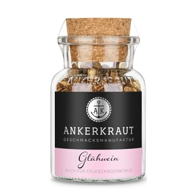Abbildung von Ankerkraut Glühweingewürz, Gewürzmischung für Glühwein, Feuerzangenbowle, Punsch, Kinderpunsch, Weihnachtstee, 60g im Korkenglas