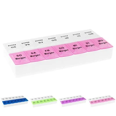 Abbildung von Wellgro Pillendose Tablettenbox für 7 Tage mit je 2 Fächer pro Tag