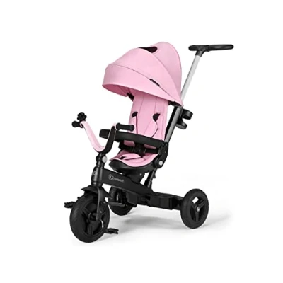 Abbildung von Kinderkraft Dreirad 5 in 1 TWIPPER, Kinderdreirad, Jogger mit Schubstange, 360 Drehsitz, höhenverstellbar Elterngriff, Sonnendach, Zubehör: Klingel, Getränkehalter, ab 9 Monate bis Jahre, Rosa