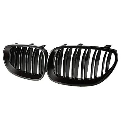 Abbildung von E60 E61 M5 5er Serie 0309, mattschwarz, Sport Nieren Doppellinien Frontgrill, 1 Paar