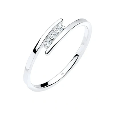 Abbildung von DIAMORE Ring Damen Klassisch Elegant mit Diamant (0.06 ct.) aus 925 Sterling Silber