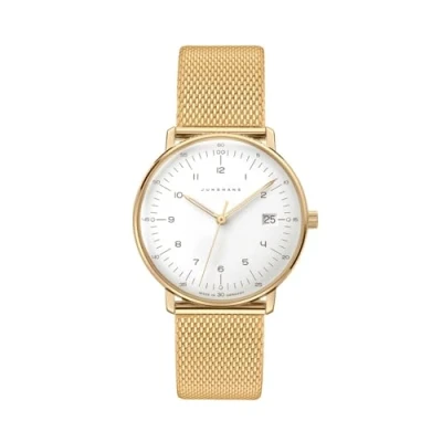 Abbildung von Junghans 47/7452.46 max bill Damenuhr mit Saphirglas Goldfarben