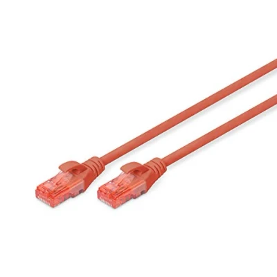 Abbildung von DIGITUS LAN Kabel Cat 6 2m RJ45 Netzwerkkabel UTP Ungeschirmt Kompatibel zu 6A &amp; 5e Rot