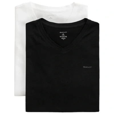 Abbildung von GANT Vneck 2 PACK Nachtwäsche Shirt, Herren, Größe: Large, Black/white