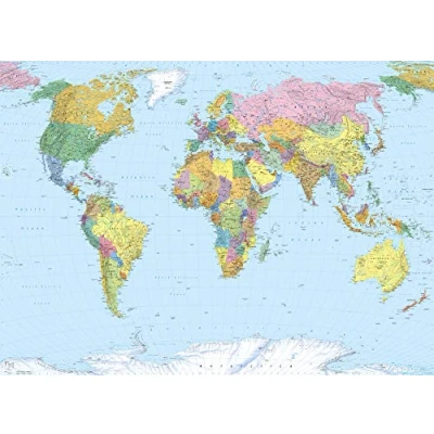 Abbildung von Komar Fototapete &quot;Fototapete&quot;, bedruckt, Papier World Map Größe 270 x 188 cm