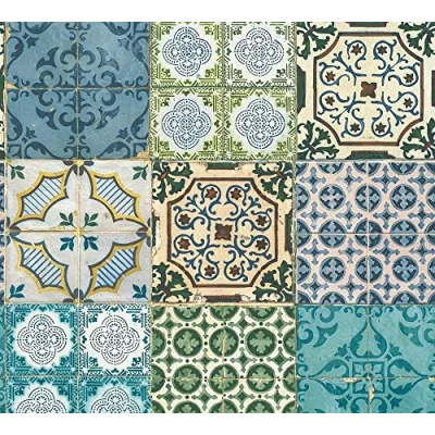 Abbildung von living walls Vliestapete &quot;Authentic Walls&quot;, matt gemustert mehrfarbig Motiv ornamental, Moderne Tapete Kinder Metallic Tapeten Wohnzimmer Flur Küche Design