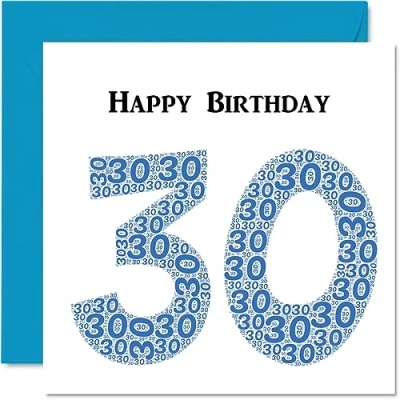 Abbildung von Lustige Geburtstagskarte zum 30. Geburtstag für Männer Shapecloud Happy Birthday Karte Vater, Mutter, Sohn, Tochter, Bruder, Schwester, Onkel, Tante, Cousin, 145 mm x Grußkarten,