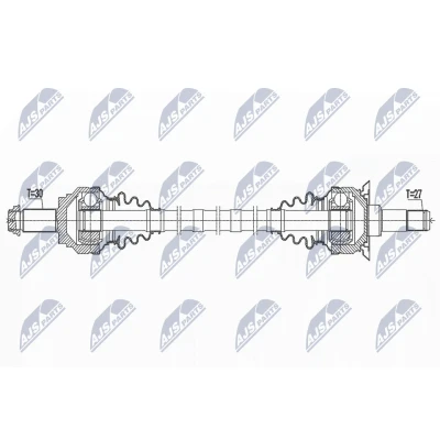 Abbildung von NTY NPW BM 189 Antriebswelle Hinterachse links 772mm Schaltgetriebe, Automatikgetriebe BMW: 3 Touring, Limousine, Coupe