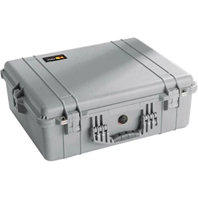 Abbildung von PELI 1600 Koffer für Sicheren Transport, IP67 Wasser und Staubdicht, 46L Volumen, Mit Schaumeinlage (anpassbar), Silber