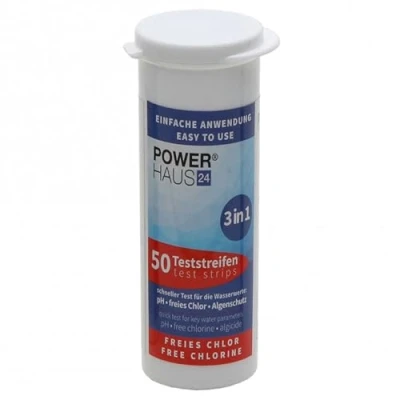 Abbildung von 50 Teststäbchen 3 in 1 Teststreifen Teststrips für Chlor, pH Wert und Algenschutz, Pool Whirlpool