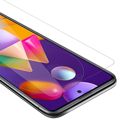 Abbildung von Cadorabo Panzer Schutz Glas für Samsung Galaxy M31s Schutzfolie in Ultra Klar Hüllen freundlich Gehärtetes (Tempered) Dipslayschutz Folie 9H Härte Anti Kratzer