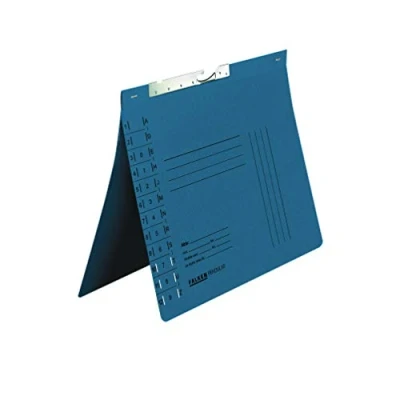 Abbildung von Original Falken 50er Pack Pendular Pendelhefter. Made in Germany. Aus Recycling Karton mit Behördenheftung und Schlitzstanzung für DIN A4 blau Hefter Blauer Engel
