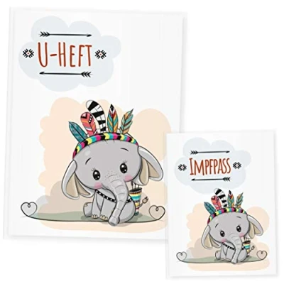 Abbildung von U Heft Hülle Set, Uheft &amp; Impfpass Waldtiere, (Uheft Elefant)