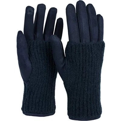 Abbildung von styleBREAKER Strickhandschuhe (1 St) Touchscreen Stoff Handschuhe mit abnehmbarer Strick Manschette