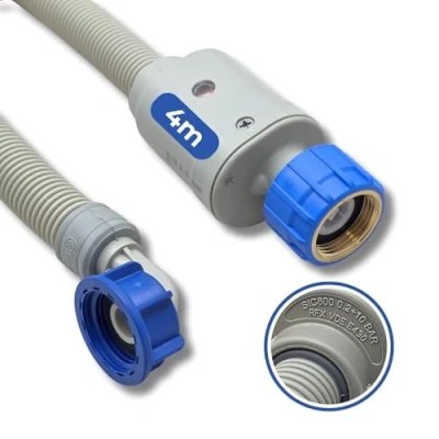 Abbildung von LICHTBLAU Aquastop Sicherheits Zulaufschlauch I 4 m mit 3/4 Zoll Metallgewinde für Wasch und Spülmaschinen 2990 Sicherheitsventil VDE Zertifizierung
