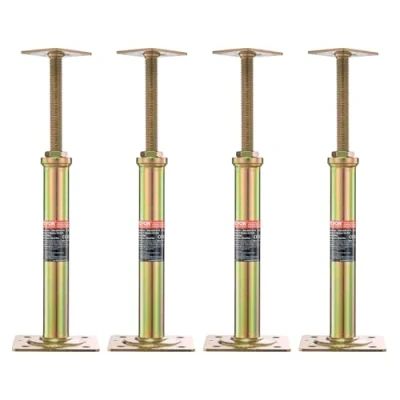 Abbildung von VEVOR Bodenheber, 4er Set, Höhenbereich von 29,4 bis 40,6 cm, max. Tragkraft pro Einheit: 1134 kg, verstellbarer Stützbalken zum Nivellieren, verzinkter Kellerheber für vorübergehende Unterstützung