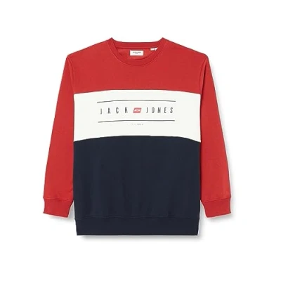 Abbildung von Jack &amp; Jones Jjelliot Block Sweat CREW NECK Sweatshirt, Herren, Größe: 3XL, Cinnabar