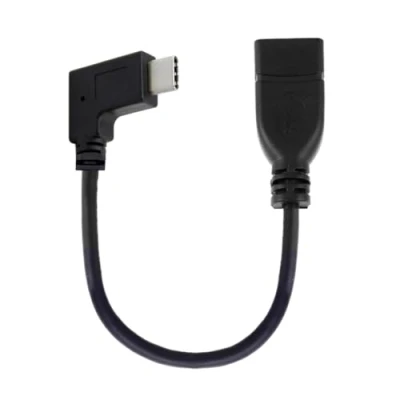 Abbildung von CableCC USB 3.1 Typ C Stecker auf A Buchse, um 90 Grad abgewinkelt, OTG Datenkabel für MacBook, Tablet, Mobiltelefon.