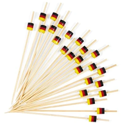 Abbildung von BRUBAKER Partyspieße Cocktailspieße Deutschland 12 cm Party Picker Holzspieße (für Fingerfood, Snacks, Obst, Kuchen und Cocktails, 50 St), Holz Spieße Partydeko für Weltmeisterschaft