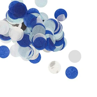 Abbildung von Oblique Unique® Papier Konfetti Blau Silber Schwarz Tisch Streu Deko für Geburtstag Party Hochzeit Feier JGA Junggesellinnenabschied