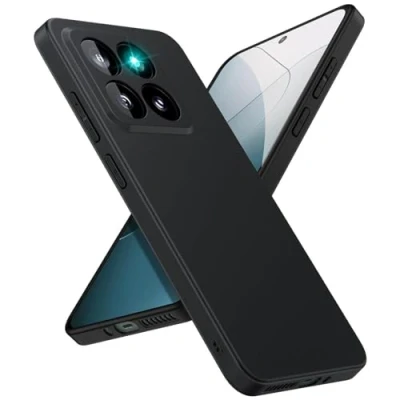 Abbildung von Verco Kompatibel mit Xiaomi 14 Pro Hülle, Matte Rückschale Schutzhülle für Case Silikon Handyhülle Schwarz