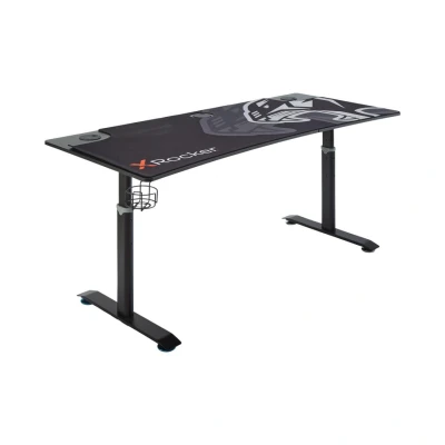 Abbildung von X Rocker Cougar XL Gaming Schreibtisch, höhenverstellbar, mit Mauspad, Schwarz/Orange, Universal