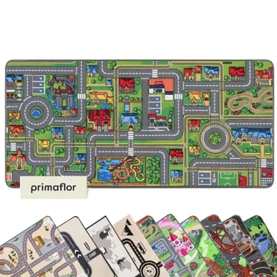 Abbildung von Primaflor Spielteppich mit Streets Design für Kinder 200 x 300 cm pflegeleichter Kinderteppich Straßen