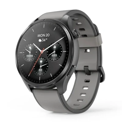 Abbildung von Hama Smartwatch (Musikspeicher, AMOLED Farbdisplay 1,43“ Panda Glass, GPS, Telefonfunktion, wasserdicht, WhatsApp, Sprachassistent, Schlaftracker, 110 Sportmodi, Schrittzähler, Pulsmesser etc) schwarz