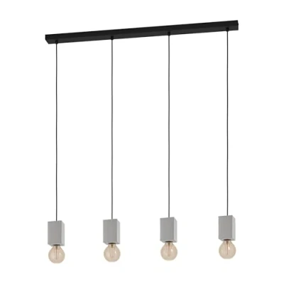 Abbildung von Eglo 43598 Hängeleuchte PRESTWICK 3 E27 4X40W schwarz grau L:92,5cm B:5,5cm H:110cm dimmbar