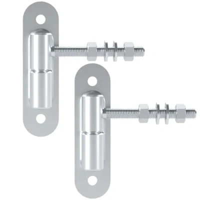 Abbildung von SO TECH® Torbeschlag Torangel Torband Türscharnier mit Anschraubplatte Stahl verzinkt (2 St), Ø 24 mm M12 x 96 Tragkraft 150 kg pro Stück