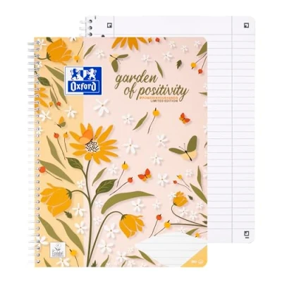 Abbildung von Oxford A4 Collegeblock liniert mit Doppelrand, 160 Seiten, Limited Edition Blumen, 1 Stück, kein Farbwunsch möglich