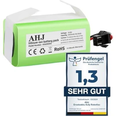Abbildung von AHJ 14.4V 2600mAh Ersatzakku für Eufy RoboVac G10 G20 G30 G35 G40 Hybrid, 11 11S Max 15C 25C 30 30C 35C, Ecovacs Deebot N79 N79S DN622, Tesvor X500 Akku