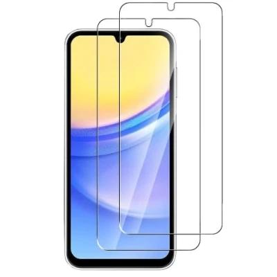 Abbildung von [2 Stück] Schutzglas kompatibel mit Samsung Galaxy A15 Panzerfolie Schutzfolie Verbundglas Displayglas Echt Hart Tempered Glass 9H Härte Glas