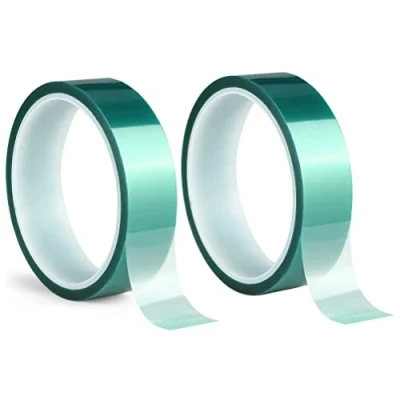 Abbildung von ACIT 2 Rollen Polyester Klebeband für hohe Temperaturen, grünes PET Klebeband, Silikonklebeband, perfekt für: eloxiert, 3D Drucker, Thermofarbe ((66m x 25mm))