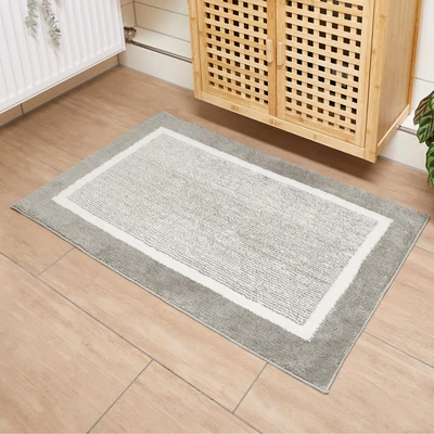 Abbildung von Badematte Maui Andiamo, Höhe 23 mm, rutschhemmend beschichtet, fußbodenheizungsgeeignet, Polyester, rechteckig, 2er Set 40x60 cm / 60x100 cm, gestreift, mit Bordüre, auch als erhältlich