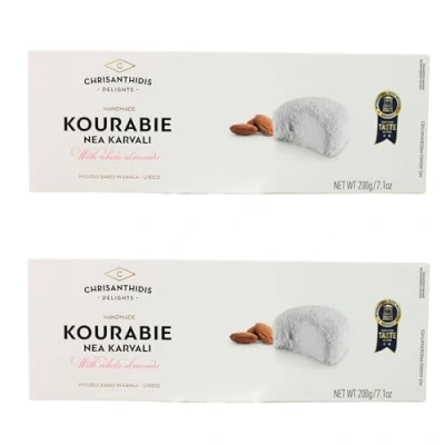 Abbildung von Chrisanthidis S.A. Kourabie Buttergebäck mit Mandeln 200g, 2er Pack (2 x 200 g)