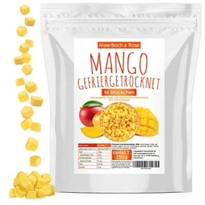 Abbildung von Mango gefriergetrocknet, 250g gefriergetrocknete Früchte, frei von Zusatzstoffen, fruchtig, in Deutschland hergestellt