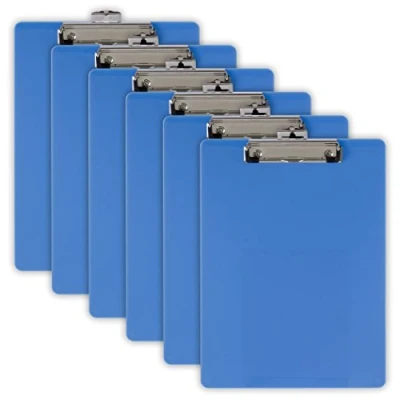 Abbildung von Officemate Plastic Clipboard, Letter Size, Arctic Blue, Pack of 6 (83088)